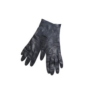 Barra Black Genuine Leather Gloves Made in Italy Vintage E 5 Dress Gloves